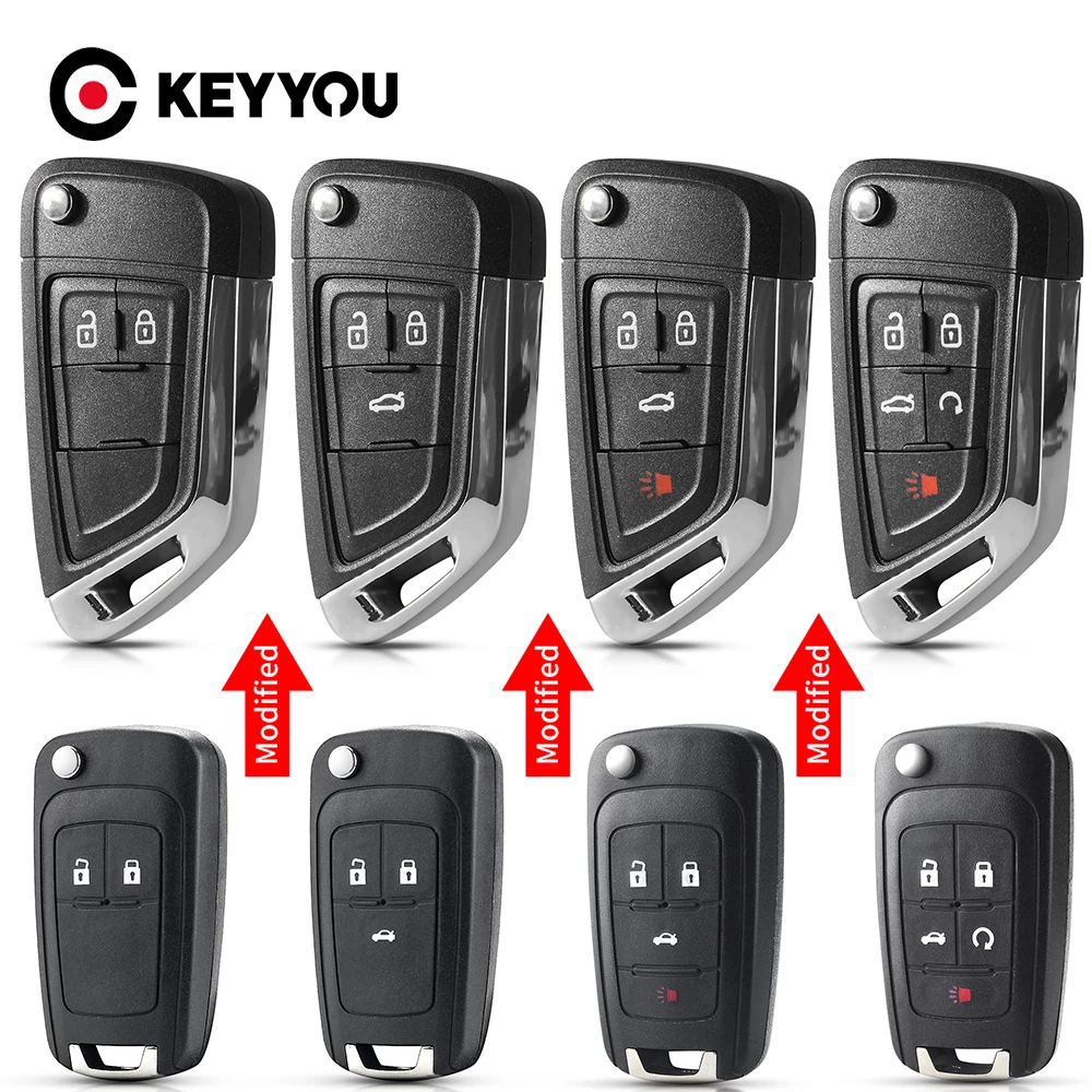 

KEYYOU Key Case For Chevrolet Cruze Lova Camaro Aveo Malibu For Opel Corsa Astra Vectra Zafira Remote Car Key Shell 2/3/5/Button