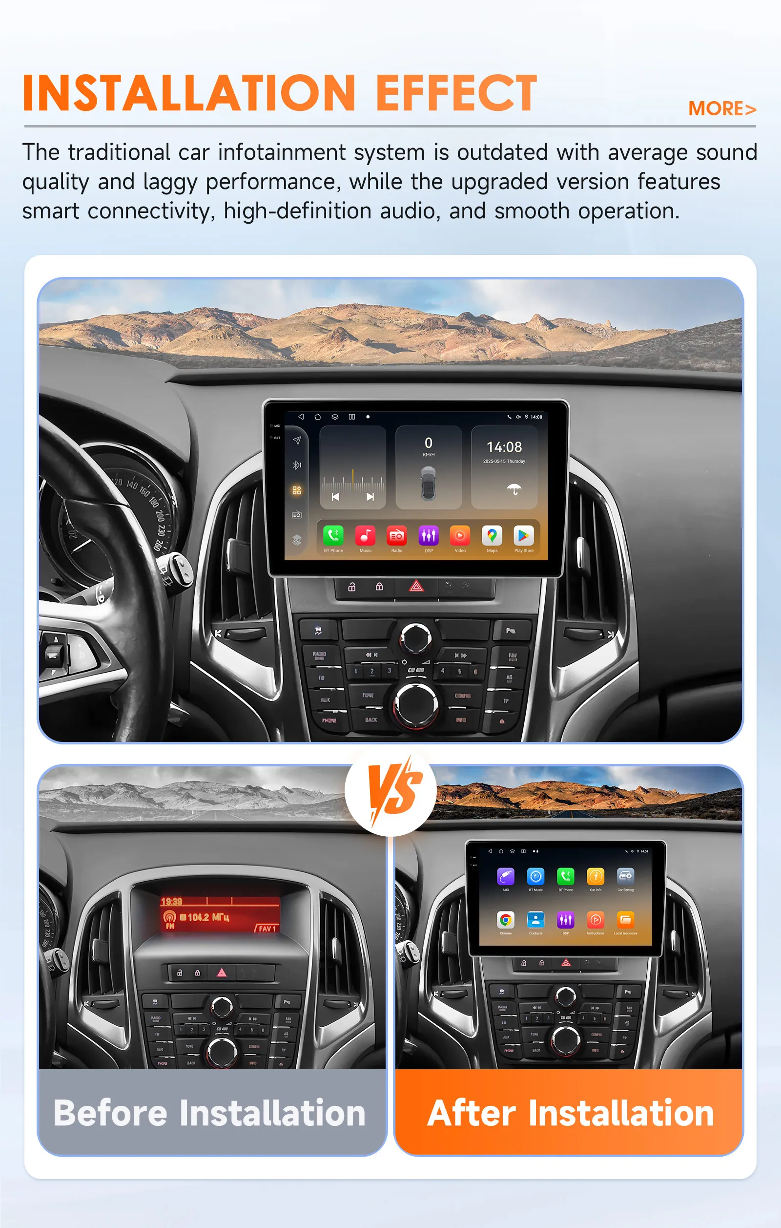 Hizpo 8G 128G 2Din Android 14 Radio de coche para Opel Astra J 2009-2017 Buick Excelle 2 2015 Multimedia GPS 4G BT Carplay AI 6115 2
