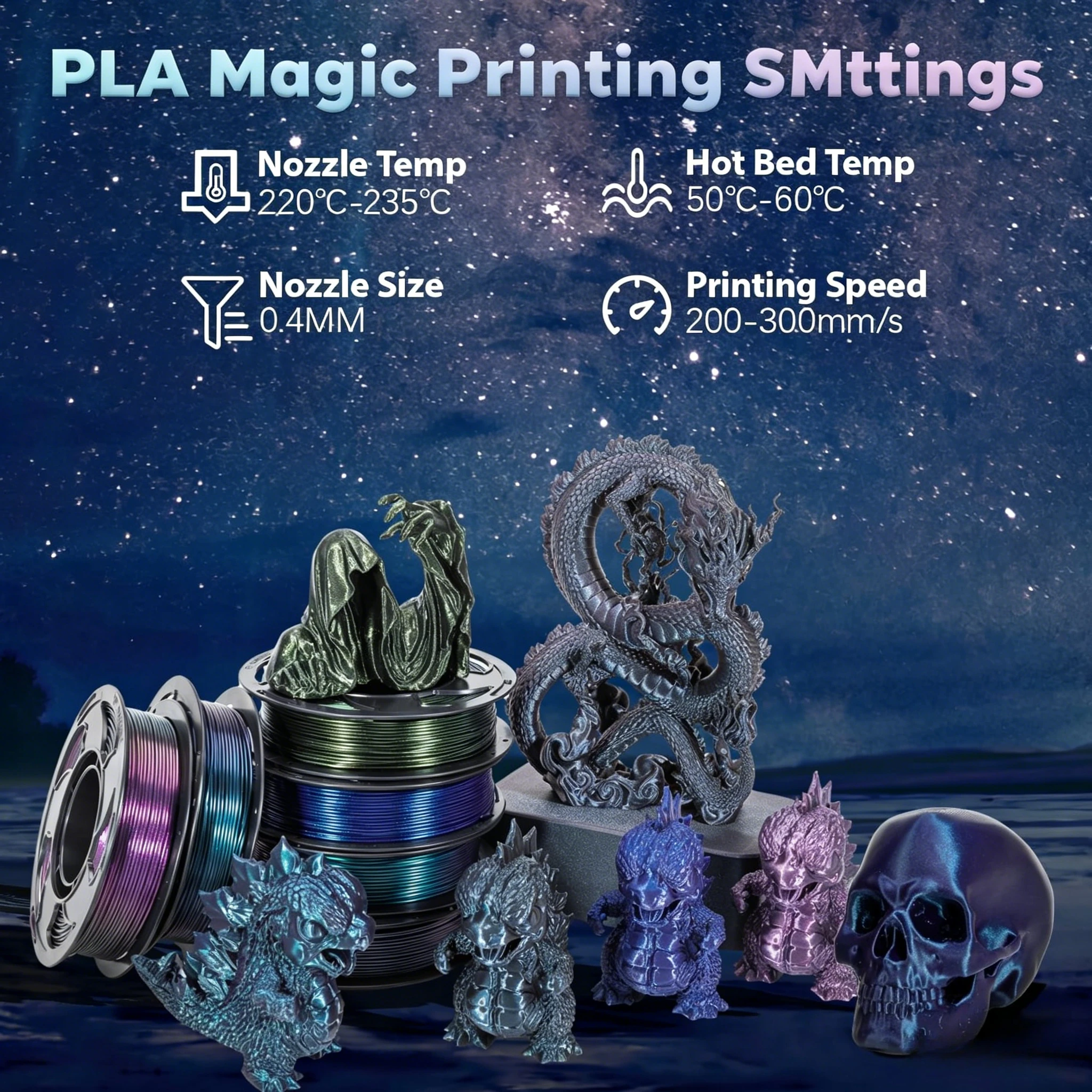 매직 레피드 1.75mm 250g 시프트 쉬머 고속 PLA 3D 프린팅 필라멘트 래피드 프로토타이핑 ABS 무료 배송