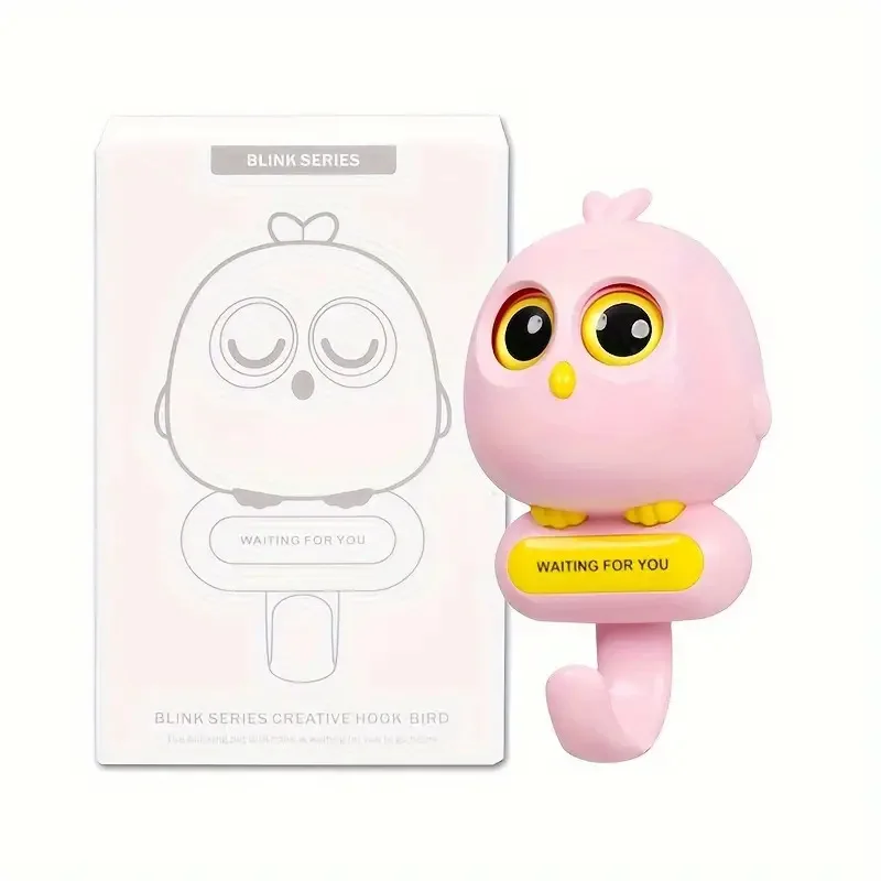 Home Decoration Creative Wall Free Punching Hook Cute Animal Shape Blink Eyes Hook For Key Holders Storage Organizer Rack 5
