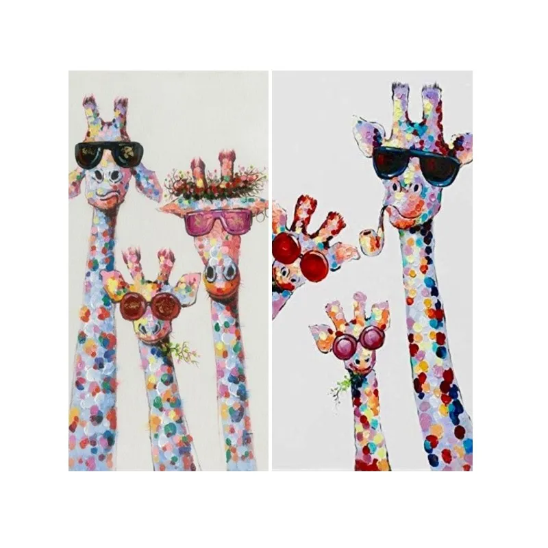

Алмазная живопись, Мультяшные акварельные жирафы, вышивка крестиком 5D, алмазная вышивка своими руками, животные, мозаика, Строительный набор