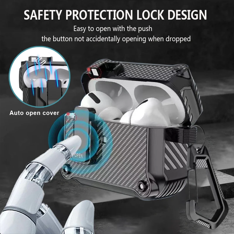 

Security Lock Cover for AirPods Pro 2 3 Case for AirPods Pro2 Pro 2nd Gen 2023 Case Shockproof Cover Air Pods Pro airpods3 Funda