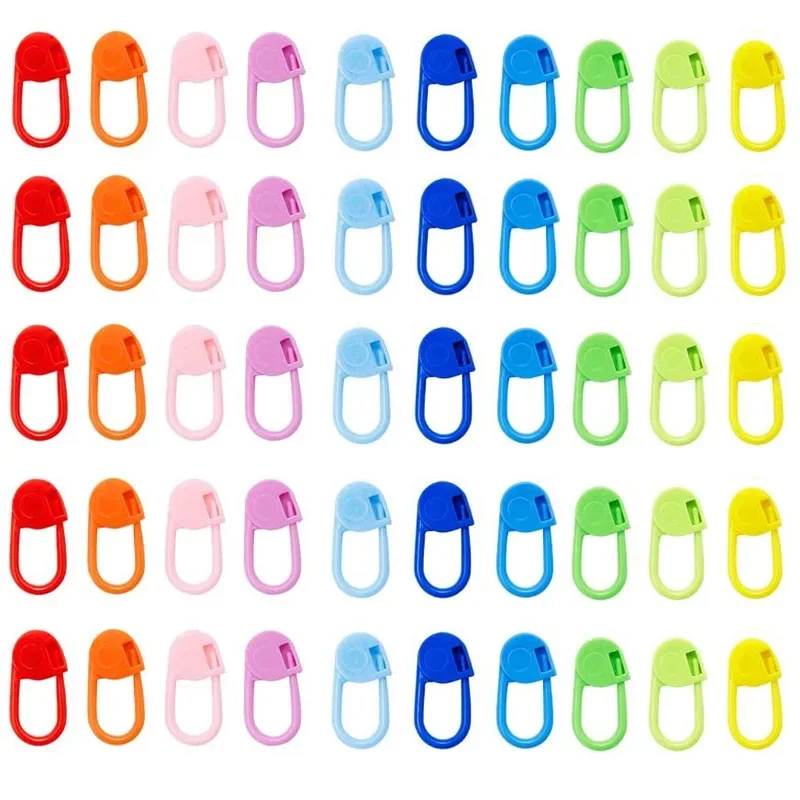 20/50pcs Mixed Color Plastic Resin Safety Pins Small Clip Locking Stitch Markers Crochet Latch Knitting Needle Hook Sewing Tool