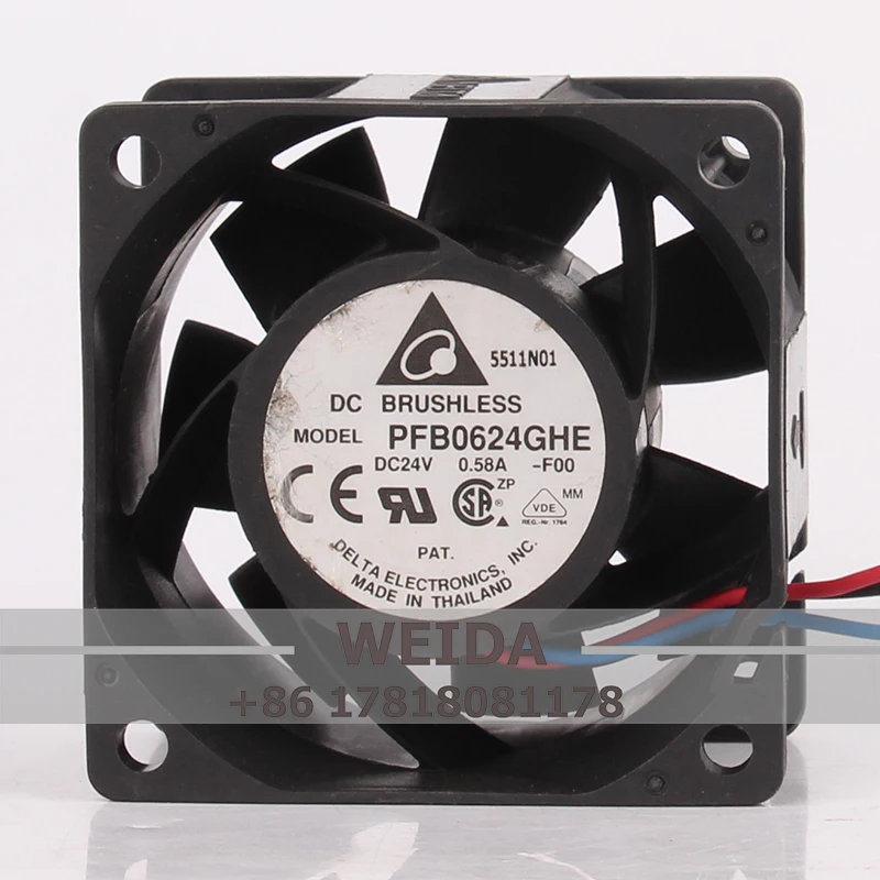 Case Fan Dual Ball Bearing for DELTA PFB0624GHE 60*60*38mm 6CM 6038 24V 0.58A High Airflow Server Axial Cooling Fan for rh2285 pfc0612de 6cm 60mm 6 6 3 8cm 60 60 38mm 6038 12v 1 68a super violent winds fan original delta