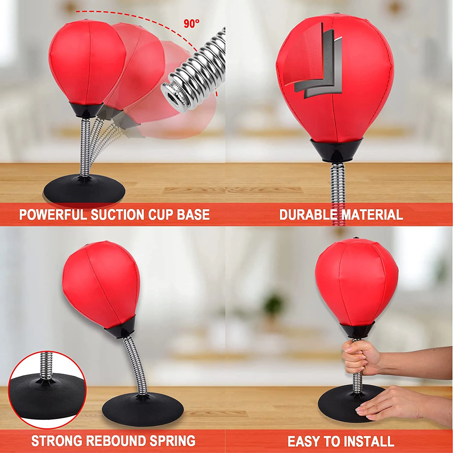 PU Desktop Boxing Ball Stress Relief Fighting Speed Reflex Training Punch Muay Thai MMA Exercise Sports Equipment