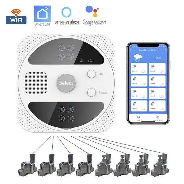 Wifi Intelligens Öntözés Időzítő Kerti Öntözővezérlő Vízszelep Öntözési Öntözőrendszer 4/6/2008 Zóna Víz