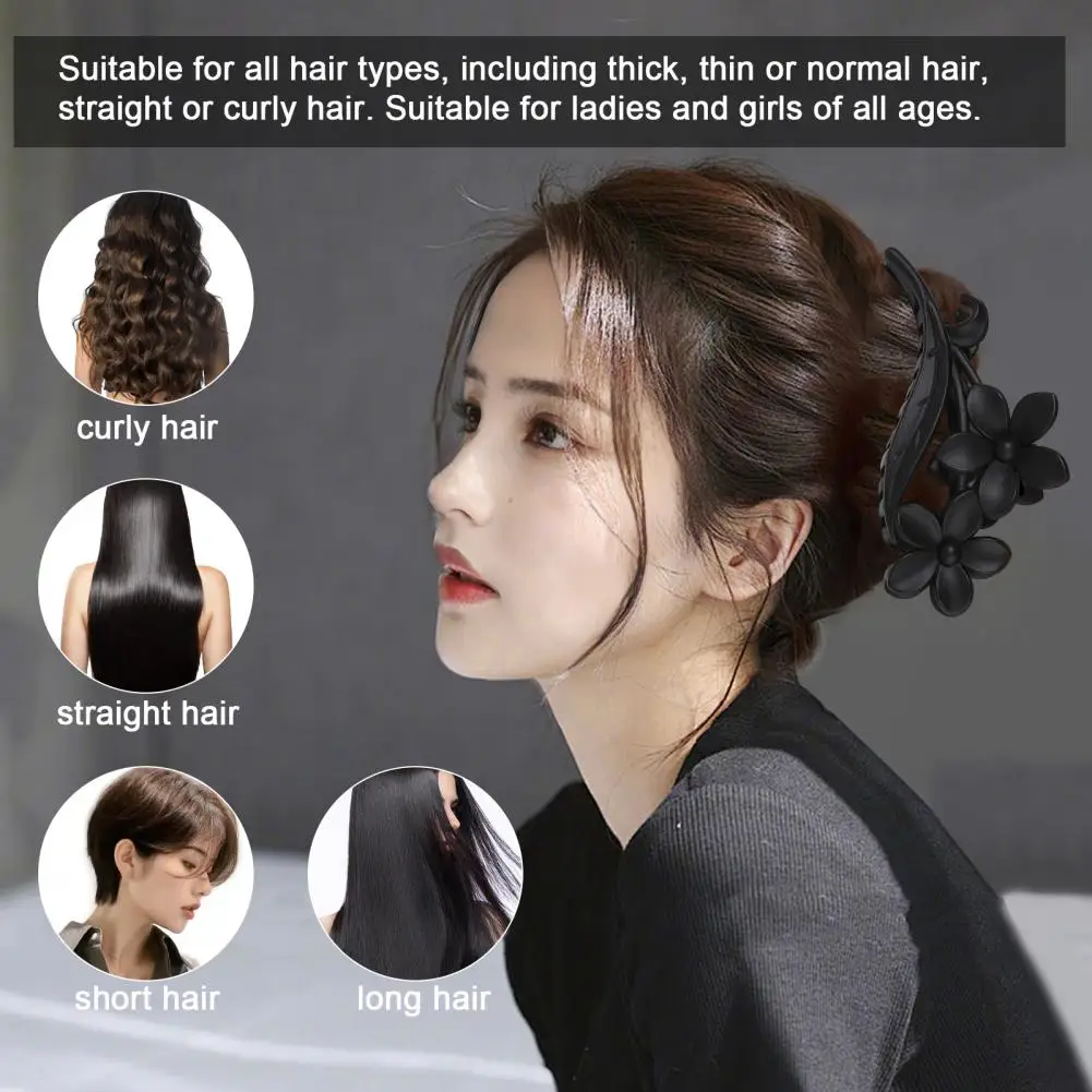 

Sturdy Hairpin Korean Style Flower Hair Claw Medium Non-slip Hair Clips for Women Girls Strong Hold Banana Jaw Clip Frosted