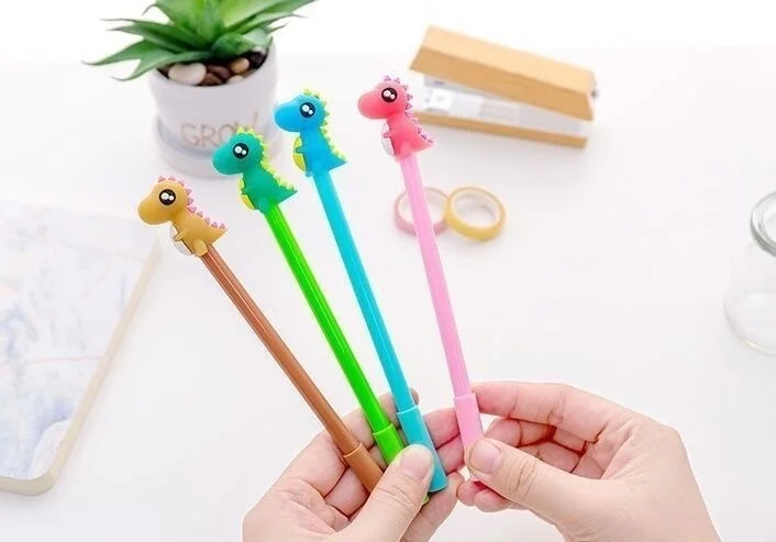 4 Stücke Lytwtw's Cartoon Briefpapier Nette Kawaii Dinosaurier Junge Gel Stift Schule Bürobedarf Griff Roman Kreative Süße ziemlich schön – Detail 9