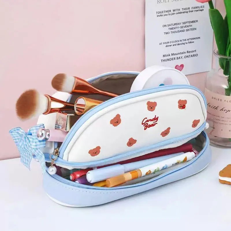 Kawaii Pencil Case Girls Pencil Box Large Capacity Stationery Pouch Cute  Korean Pencil Pouch Student Office School Cosmetic Bag - AliExpress