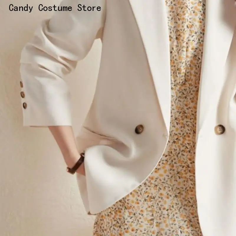 Casual Korean Style Office Ladies Soft All-Match Double Breasted Blazers Women Pautumn Clothing Streetwear Dailyockets