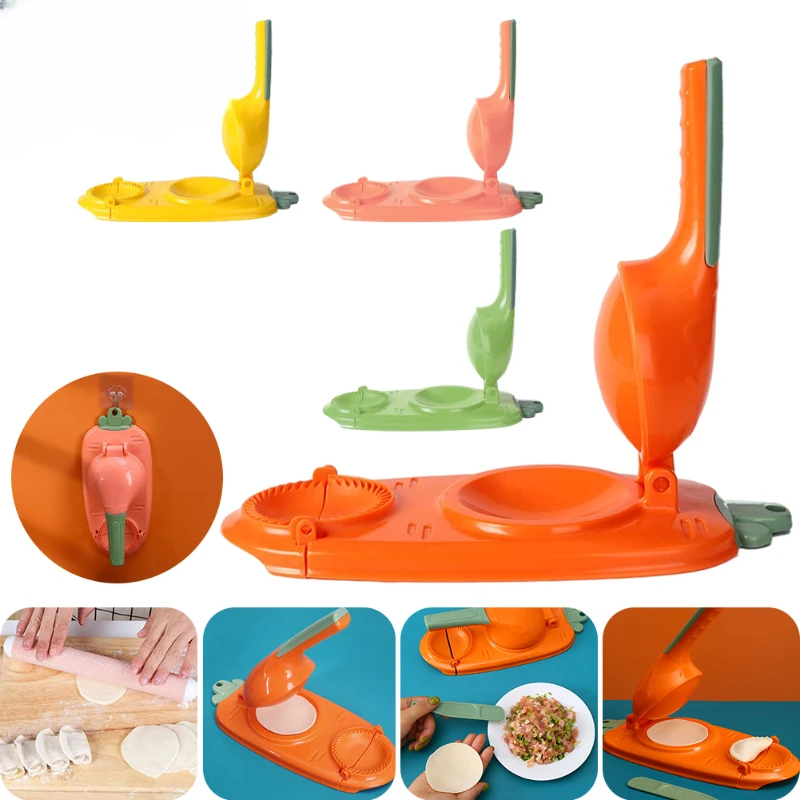 

2 in 1 Manual Dumpling Maker Presser Dough Wrapper Mould Flour Empanada Bun Pelmeni Molds Pierogi Skin Tools Pastry Tool