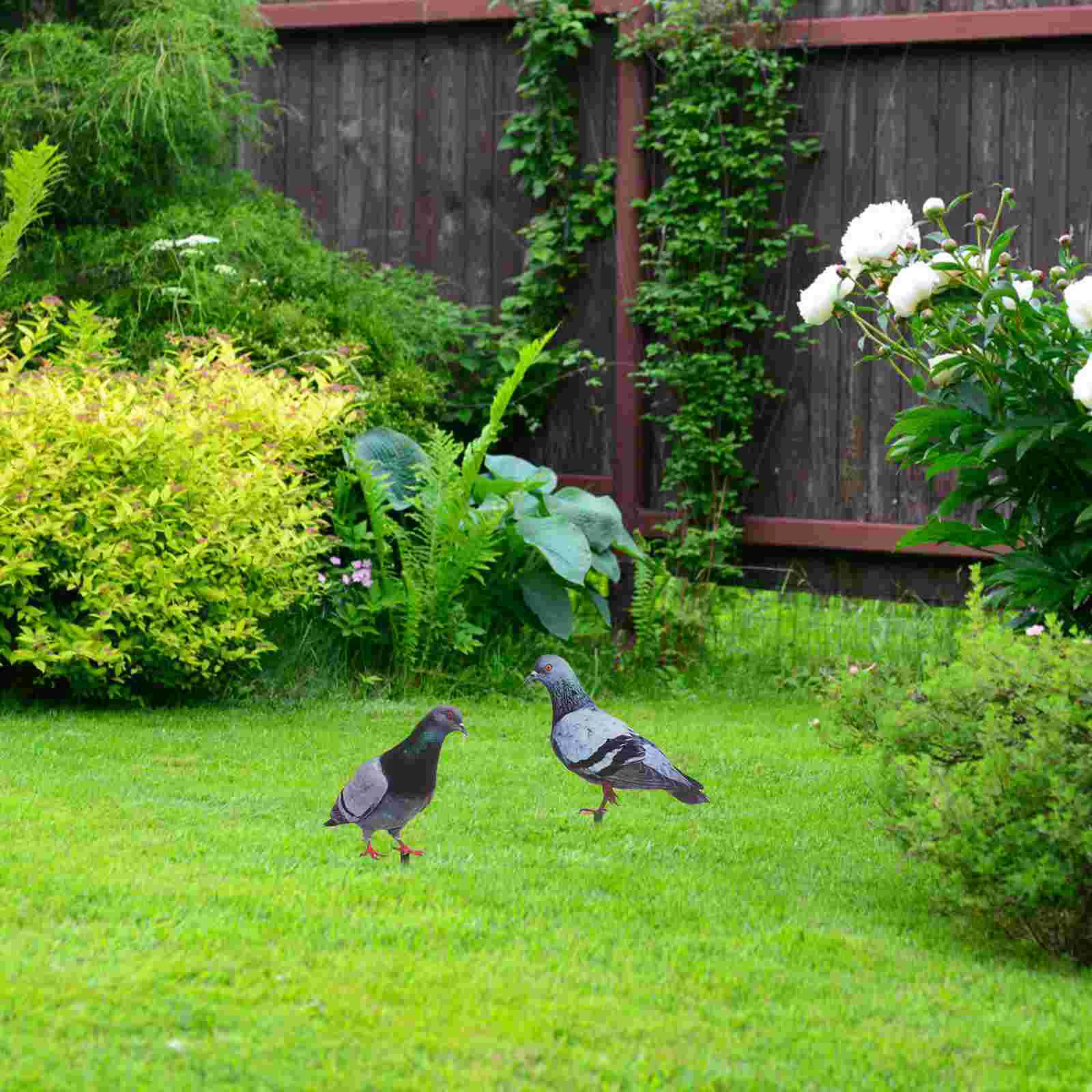 

2 Pcs Garden Sculpture Pigeon Garden Decoration Lawn Stake Statue Dove Yards Acrylic Sign Outdoor Adornment Decorative
