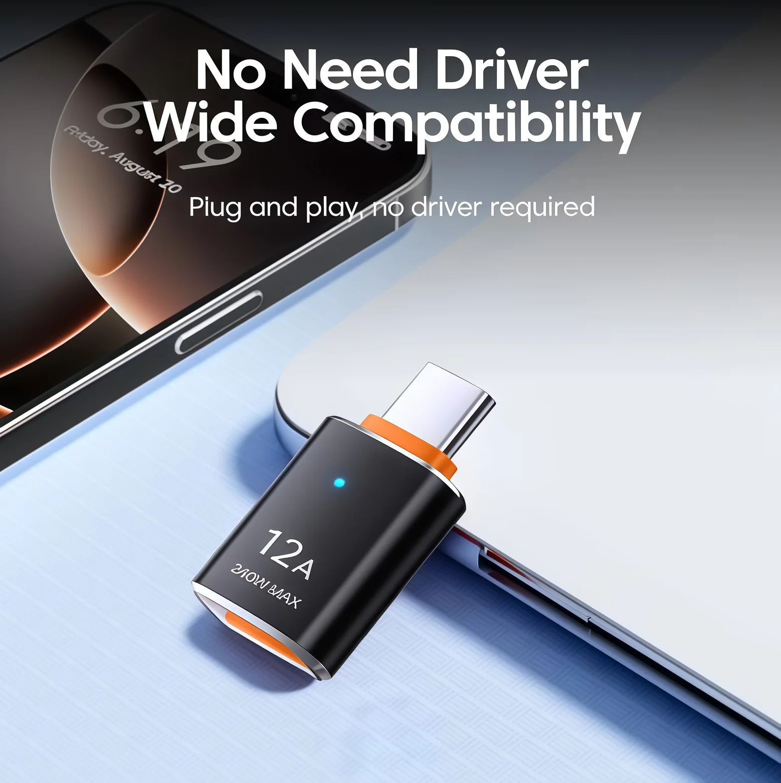 12A 타입 C to USB3.0 OTG 어댑터 USB 암-타입 C 수 컨버터 고속 충전 USB C 어댑터