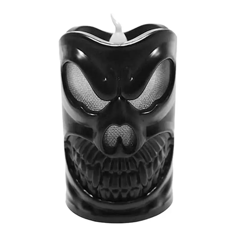 

LED Flameless Candles Ghost Shape LED Lights Candles For Halloween Battery Operated Flickering Flameless Candles For Halloween