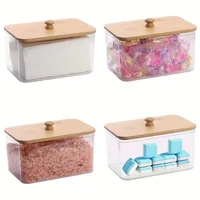 Acrylic Dryer Sheet Holder Container for Laundry Room Dryer Sheet Dispenser Laundry Room Organization Jars with Bamboo Lid 1
