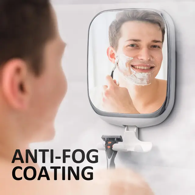 TAILI ฝักบัว Fogless แต่งหน้ากระจกผู้ถือดูดถ้วยอาบน้ําโกนหนวดอะคริลิคกระจกกระจกห้องน้ํา Washroom 1