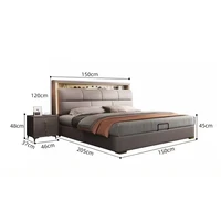 Cadres de lit modernes pour chambre à coucher, lit double minimaliste avec rangement, lit de luxe pour chambre à coucher, accessoires pour la maison 6