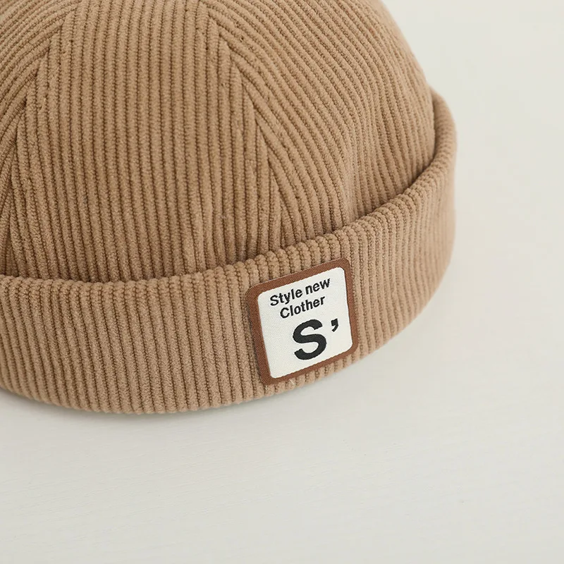 Korean Solid Color Corduroy Kids Melon Cap 3-7 Years Children Hats Boys Girls Adjustable Brimless Hat Winter Spring baseball cap,baby hat,kids caps