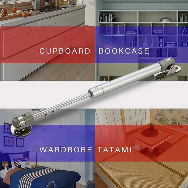 โช้คอัพไฮดรอลิกแบบลม 30/50/80/120/200N เหมาะสำหรับบานพับตู้, ตู้ครัวที่มีสปริงลม 6