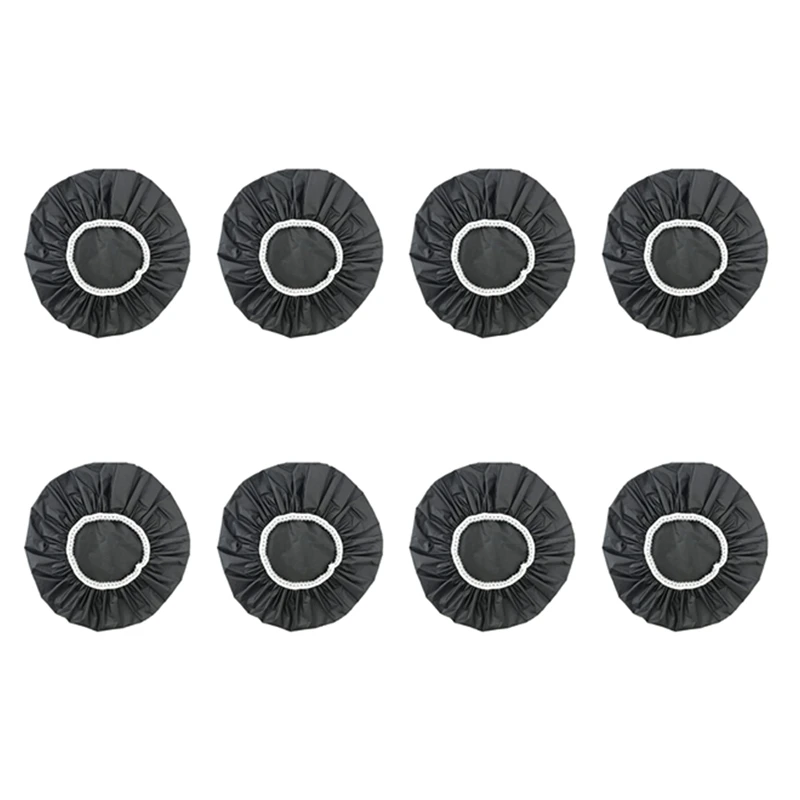 

8Pcs Household Waterproof Shower Cap, Swimming Cap, Hotel Elastic Shower Cap Hair Set (Black)
