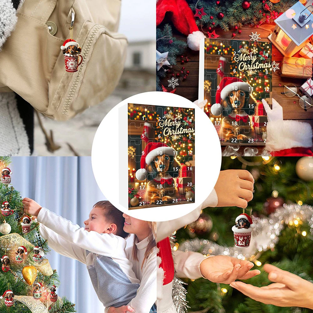 Dachshunds Christmas Advent Calendar 2024 With Dachshunds Figure Ornaments Xmas Advent Calendar Christmas Gifts for Dog Lover