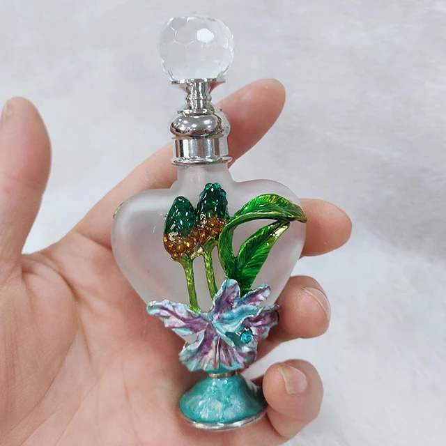 Decorative Perfume Flower Shaped Perfume Bottle 10ml Heart Pecock