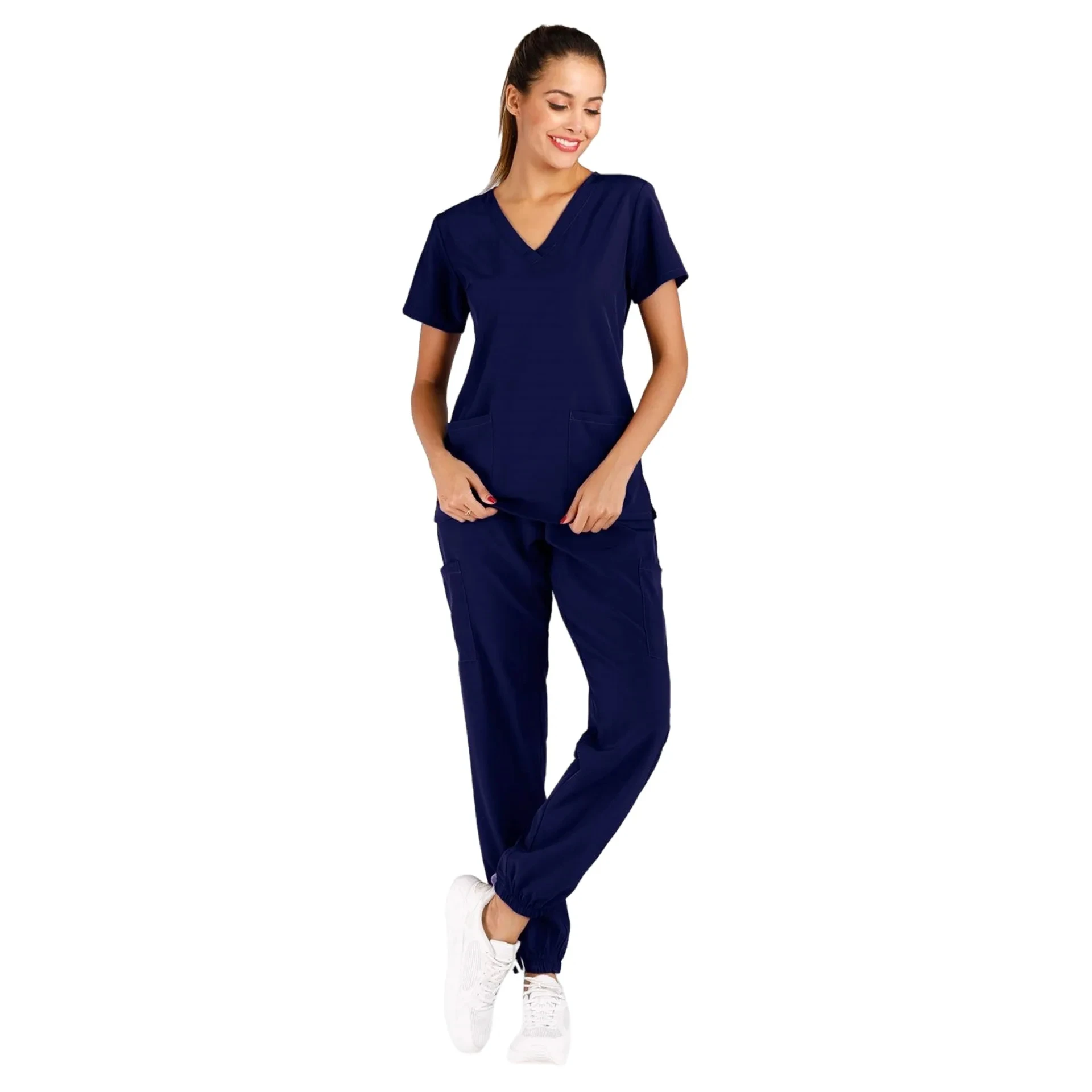 High Quality Medical Unfiorms Women Scrubs Tops Pant Hospital Nursing Clothes Sets Surgery Dental Clinic Beauty Salon Workwear