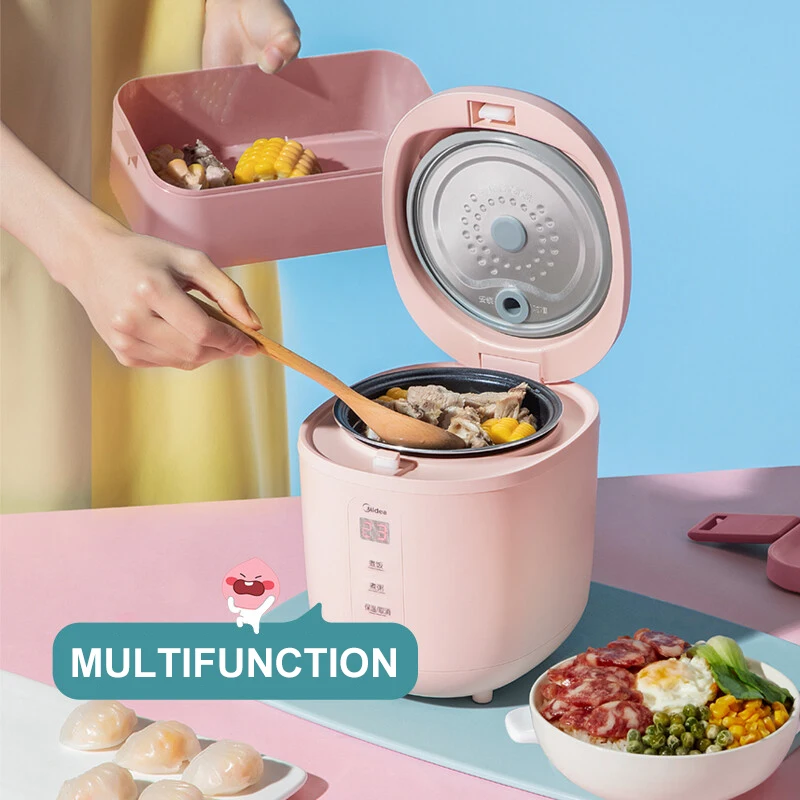 Bear Electric Rice Cooker Mini Smart Electric Cooker Home 1.6L  Multifunction Reservation Kitchen Appliance For Dormitory