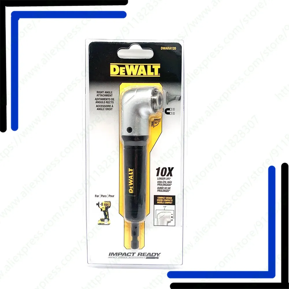 

DEWALT IMPACT READY MAXFIT Right Angle Magnetic Attachment Compatible with Any 1/4" Internal Hex Impact or Dril Driver DWARA120