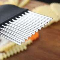 Stainless steel wave knife for household kitchen vegetable cutting, multifunctional deep grain thickened potato chip knife 5