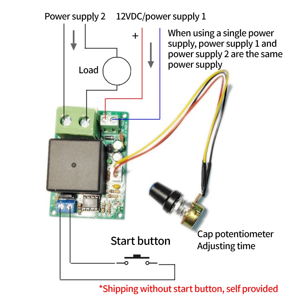 Modulo Timer Rel&egrave; DC12V - Ritardo Spegnimento Regolabile 0-25 Secondi | Per Elettronica E Casa