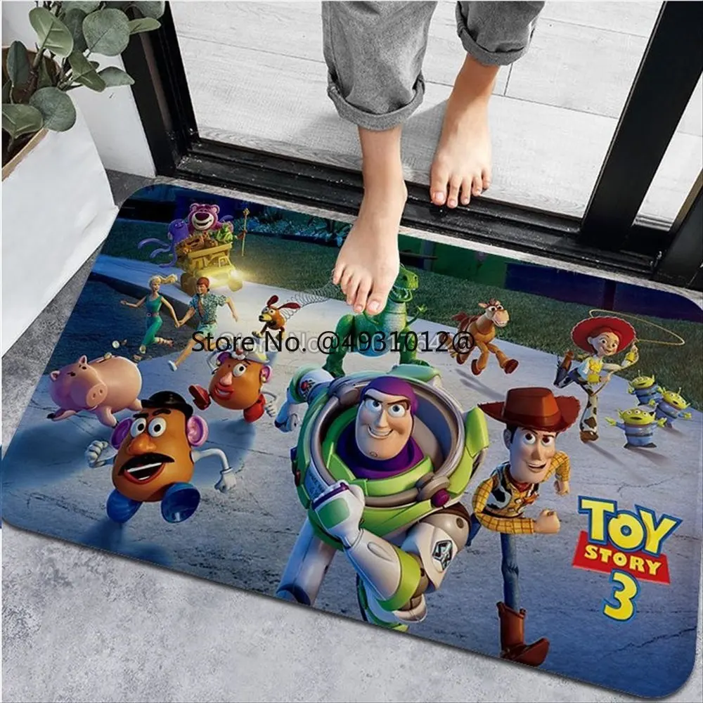 

2023 Disney Toy Story Buzz Lightyear Carpet Cartoon Floor Mat Nordic Style Home Doormat Bathroom-Toilet Rug Bedroom Household
