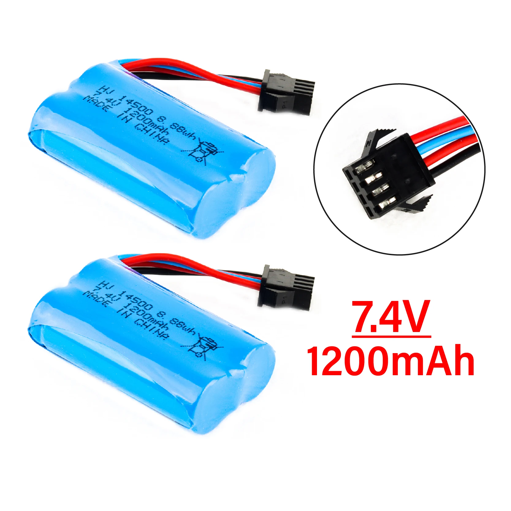 

14500 Литий-Полимерный Аккумулятор 7,4 в 1200 мАч со стандартной вилкой для электрических игрушек, водяной пулемет, запасные части для радиоуправляемых игрушечных автомобилей
