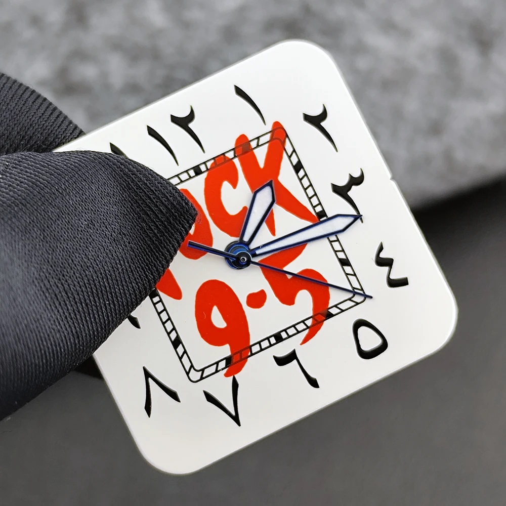 Square Dial 'Time is Money' Customized Watch Face for Premium Watch Accessories