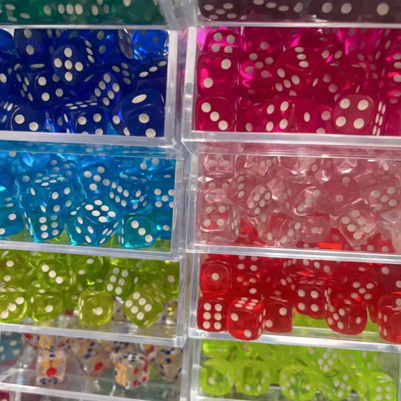 10Pieces/Lot Transparent Acrylic 6 Sided 14mm D6 Point Dice For Club/Party/Family Board Games 10 Colors acrylic dice game dice dice set