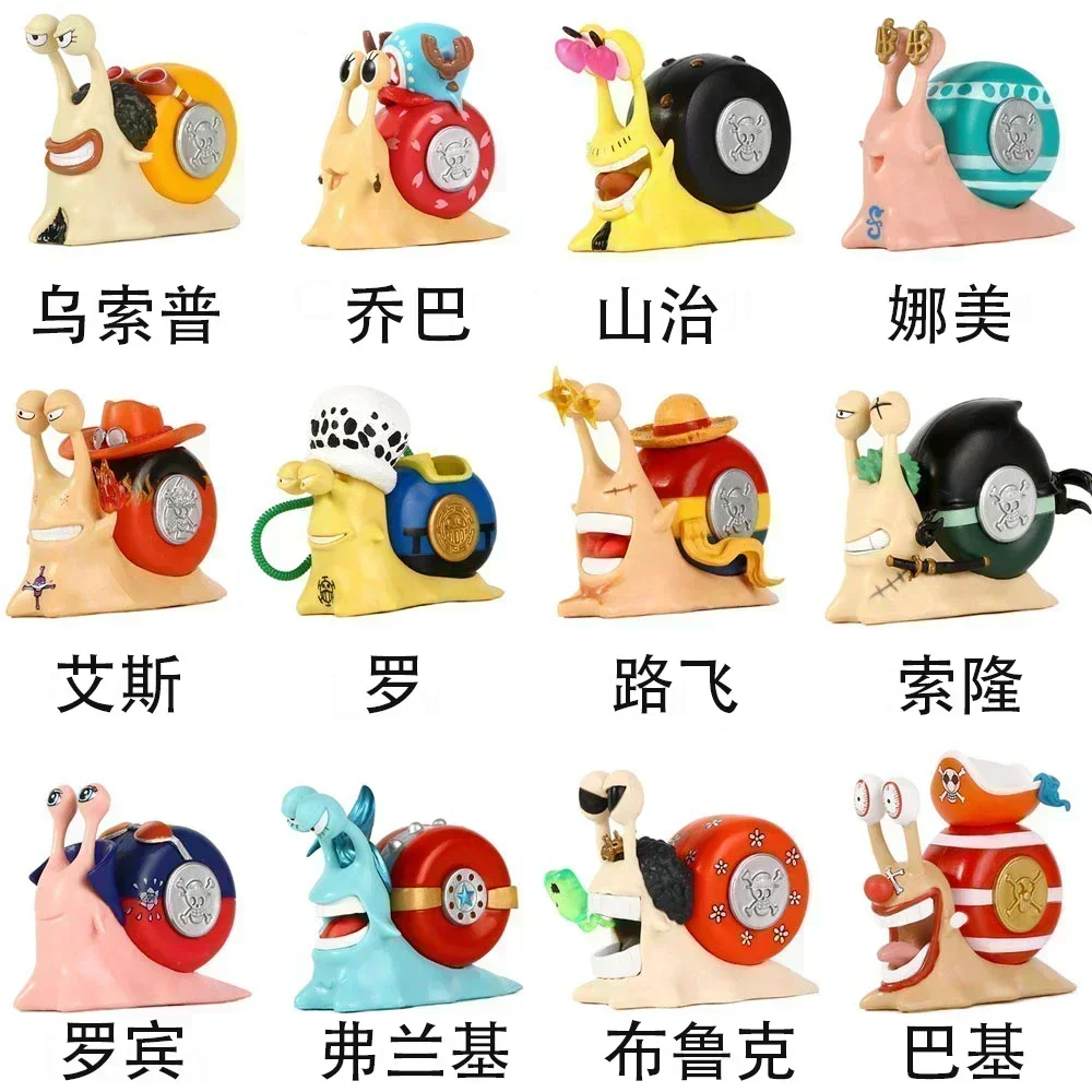 Anime Action Figure Anime One Piece Den Den Mushi Luffy/Ace/Law/Zoro/Sanji/Chopper Phone Bug 12styles for Choose