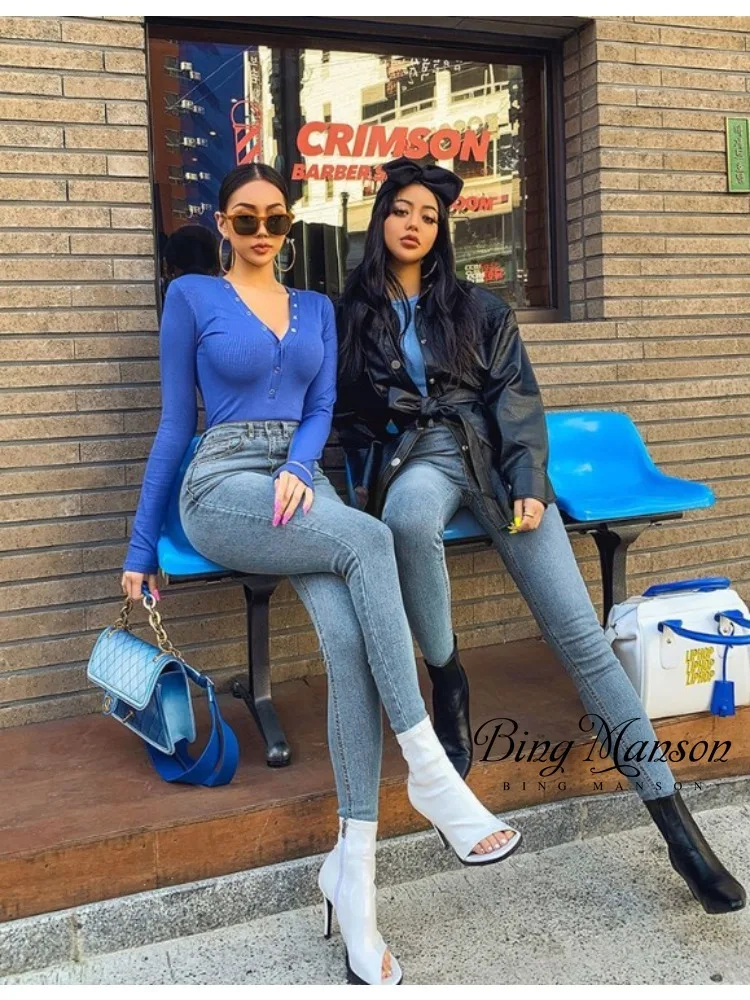 

Женские джинсы стрейч с высокой талией, женские модные трендовые джинсовые брюки, сексуальные уличные Женские повседневные джинсовые Капри