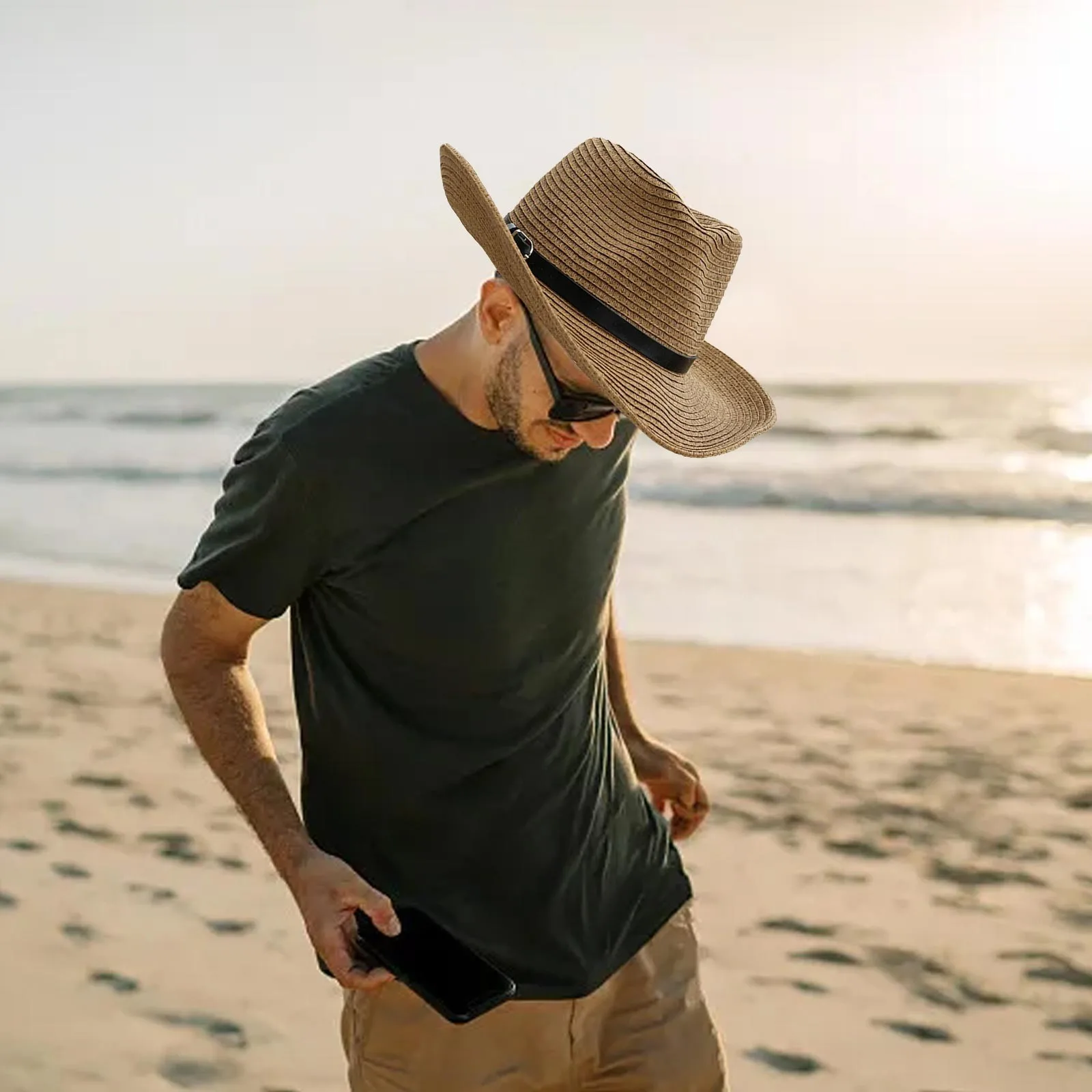 남녀공용 빈티지 스타일 썬캡, 남성 여성용 갈색 헤드웨어