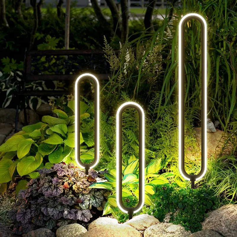 Led Landscape Lighting Outdoor LED Lawn Lamp AC110V 220V Waterproof Minimalist Round Street Light For Courtyard Villa Landscape Path Garden Lighting