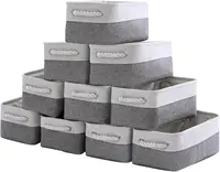 Storage Baskets 12x8x5 inch 10 Pack Fabric Baskets Foldable Storage Bins Decorative Baskets cloth 1