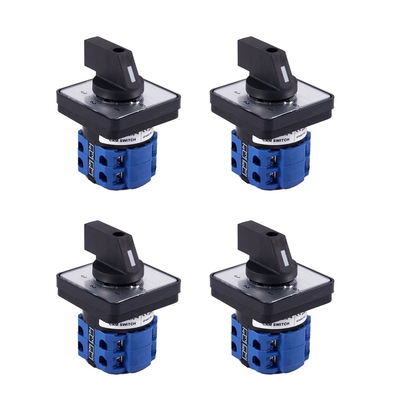 

4X 8 Terminals 5 Positions Master Control Rotary Cam Switch 20A Black+Blue