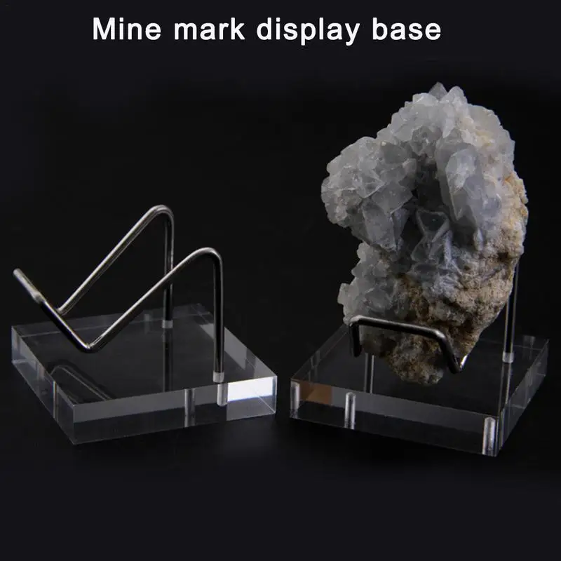 Metal Arm Mineral Stand Display Holder Rack Acrylic Support Base