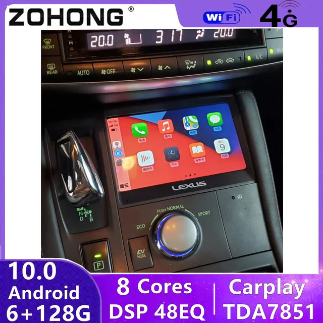 Autoradio Android, 4G, DSP, Navigation GPS, lecteur multimédia, vidéo, Audio stéréo, DVD, pour voiture Lexus CT200H, CT200 