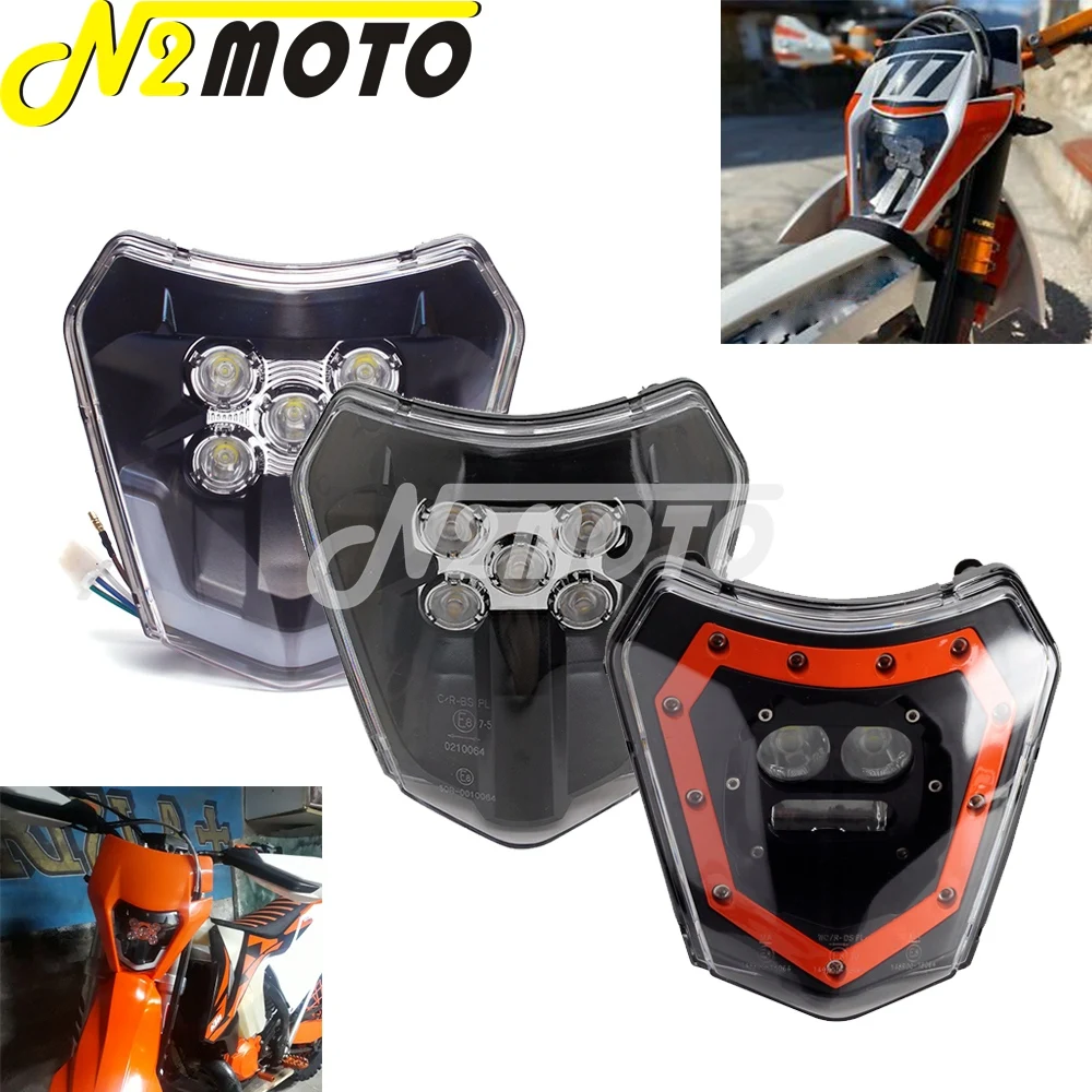 LEDHeadlightMotocrossDualSportOffRoadDirtBikeFrontLightE8