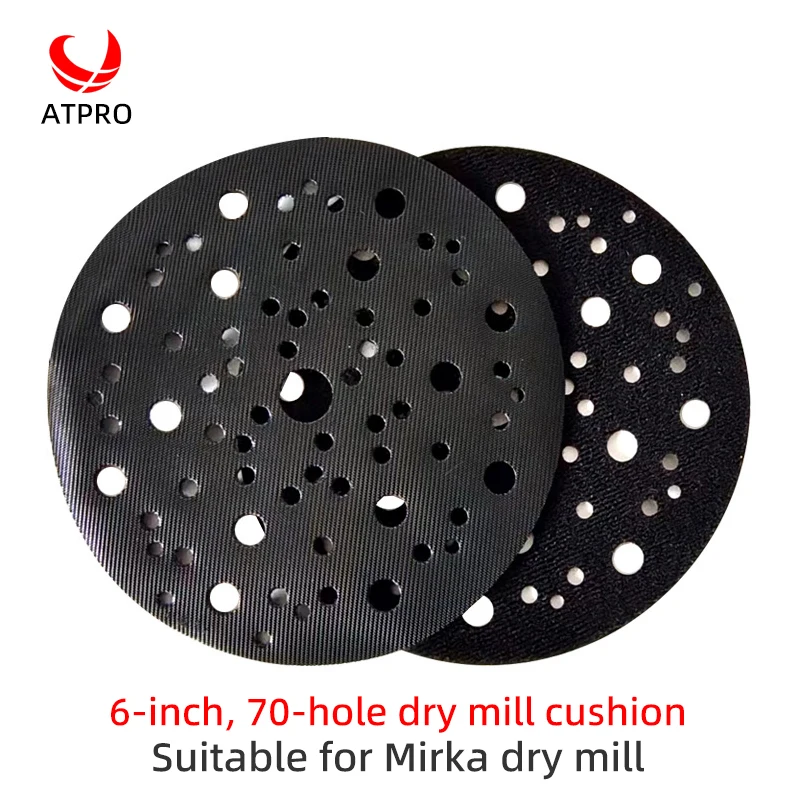 8pcs 6-inch 70-hole Dry Mill Cushion For Mirka Sandpaper Sander 150mm Cushion Flocking Protective Pad