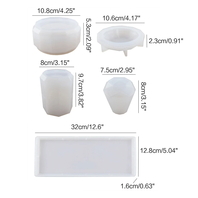 4Pcs Resin Molds for Bathroom Accessories Set Silicone Molds for Resin Casting Toothbrush Holder Cup Diffuser Drop shipping