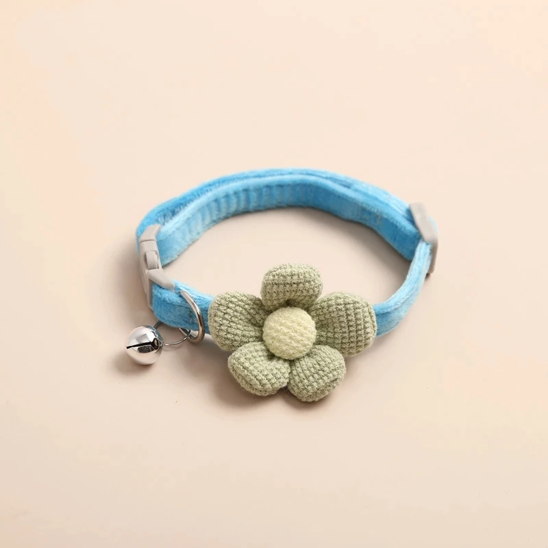 Haustier Katze Plüsch Halsband mit Glocke Sonne Blume Cartoon Kaninchen Fliege Weiches Polyester Hundehalsband Bunte verstellbare Katze Welpen Halskette – Detail 14