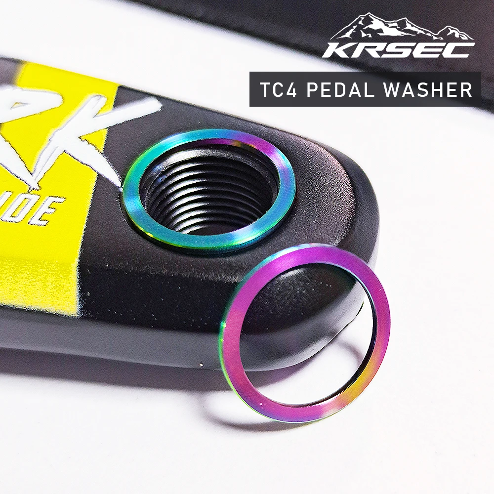 KRSEC Titanium Alloy Pedal Washer Spacer 2 Pack Crank Protection
