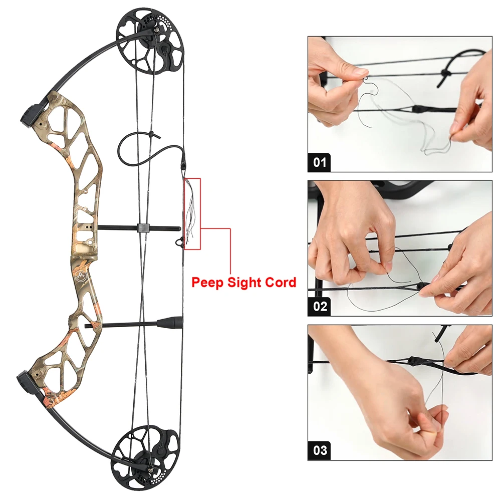 TOPARCHERY Compound Bow Set Adults 19-70lbs Archery Aluminum Alloy Bow Handle IBO Arrow Speed 320fps Right Hand Hunting