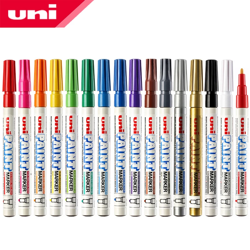 1pcs set UNI PX-21 small Paint Pen Touch-up Pen 15-color Waterproof  Industrial Non-fading Tire Marker Permanent Paint Pen